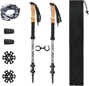 2PCS Trekking Poles, Adjustable Height Hiking Trekking Poles, Quick-Locking System, Sturdy, Earthquake-Resistant Outdoor Trekking Poles (Silver)