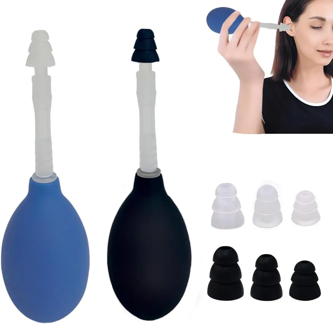 2Sets Ear Pressure Relief Suction Device,Migraine and Headache Relief Products, Naturally Reduces Tension,Pressure Through Inner Ear Pressure,Ear Pressure Release with 3 Different Sizes Earplugs