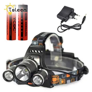 2X 18650 Rechargeable Battery 2000 5000lm High Brightness Head lamp Led Headlamp with Batteries Alu-alloy Body Lantern Charger