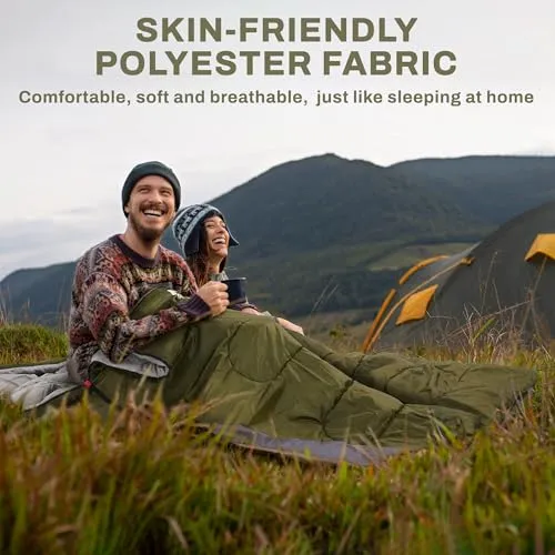 3-4 Seasons Sleeping Bag w/ Compression Sack for Adults,Teens,Kid