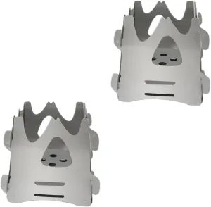 3-Pack Stainless Steel Camping Stoves - Portable Wood Burning Backpacking Stove | Foldable Compact Design for Hiking, Survival & Emergency Preparedness | Outdoor Cooking Grill with Carry Bag