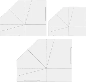 3 Pcs Foldable Food Basket Sew Template, 8 in 10 in 12 in DIY Sewing Template, Folding Handbag Quilting Template Easy to Operate