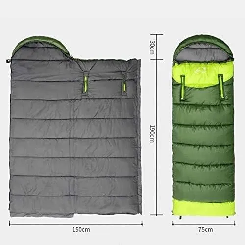 3-Season Lightweight Rectangular Camping Sleeping Bag for Adults with Compression Sack, Warm & Portable