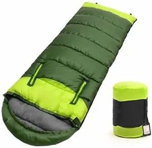 3-Season Lightweight Rectangular Camping Sleeping Bag for Adults with Compression Sack, Warm & Portable
