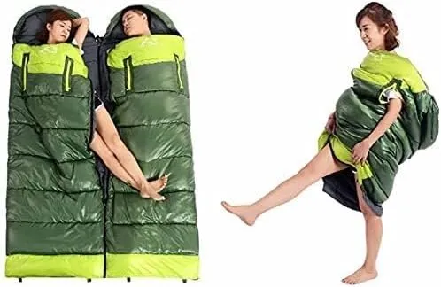 3-Season Lightweight Rectangular Camping Sleeping Bag for Adults with Compression Sack, Warm & Portable