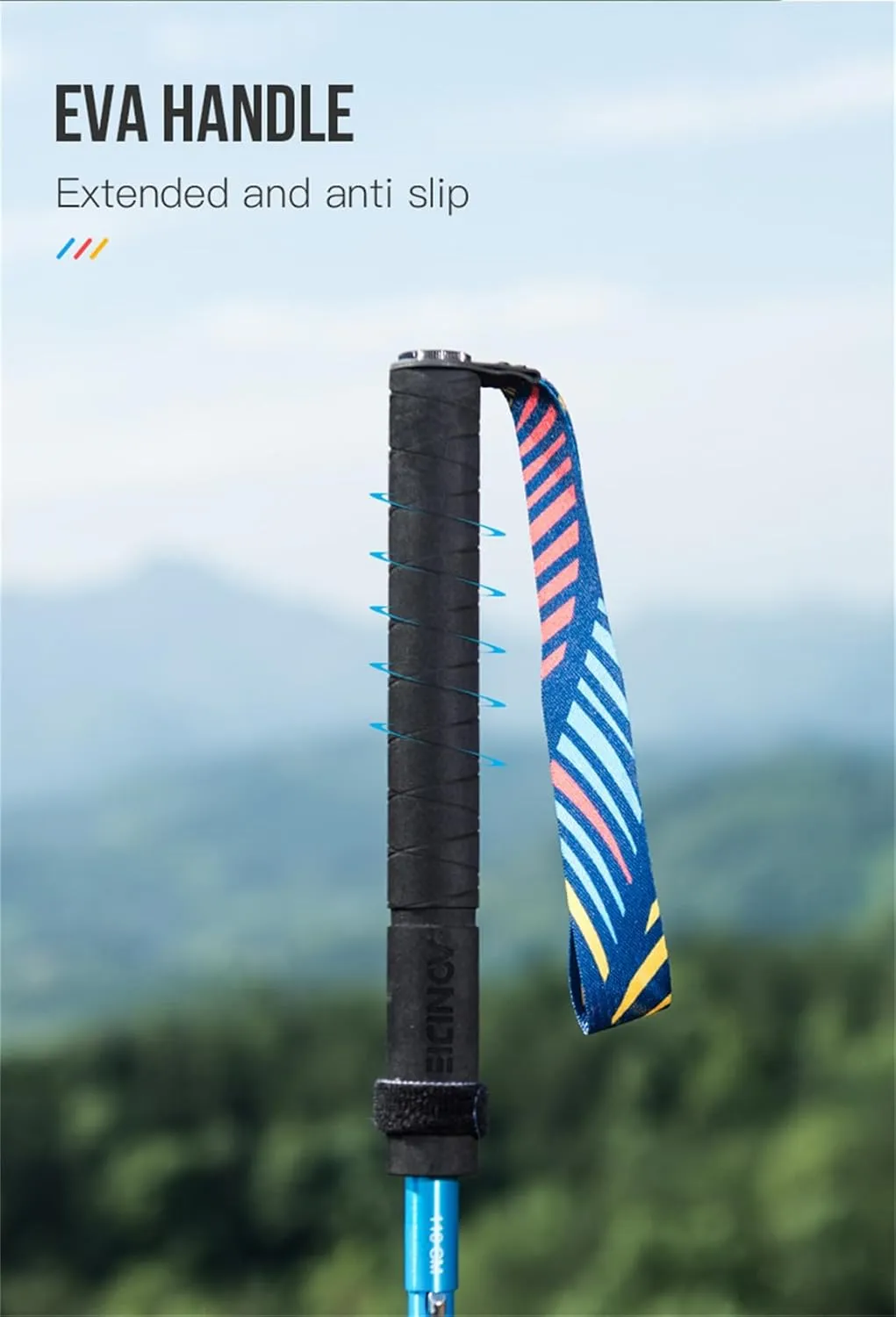 3 Section Trekking Poles Lightweight Aluminium Walking Poles Adjustable Trekking Sticks Collapsible Sticks 2pcs