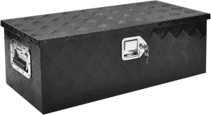 30 Inch Aluminum Truck Tool Box, Truck Bed Tool Box with Side Handle,Lock and 2 Keys, Tool Storage Box for Truck,Trailer,Pickup,RV,30"X13"X10",Black