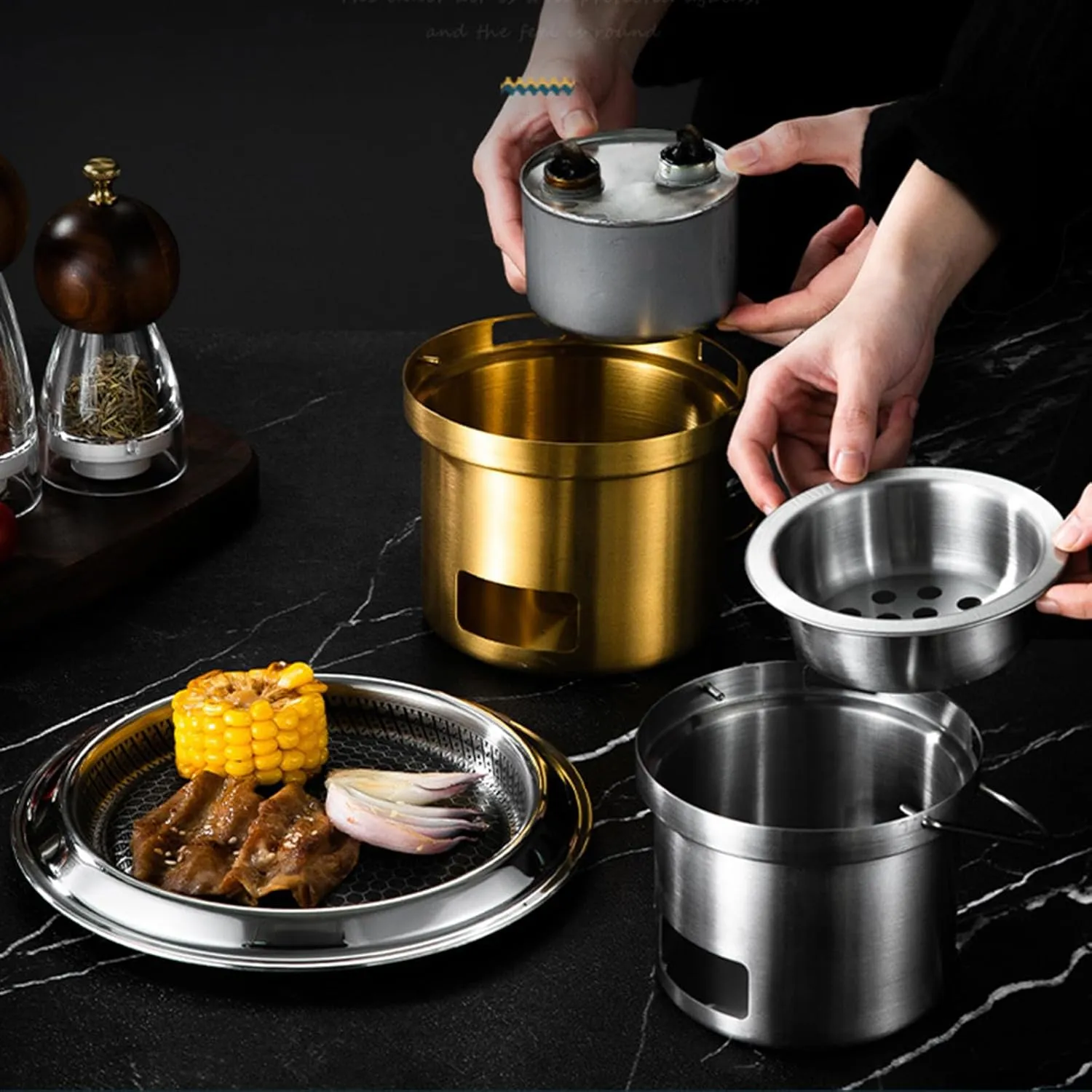 304Stainless Steel Outdoor Cooking Stove Multifunctional Cookware Portable Campfires Grills Burning Stove For Outdoor