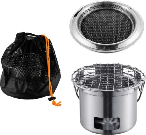 304Stainless Steel Outdoor Cooking Stove Multifunctional Cookware Portable Campfires Grills Burning Stove For Outdoor
