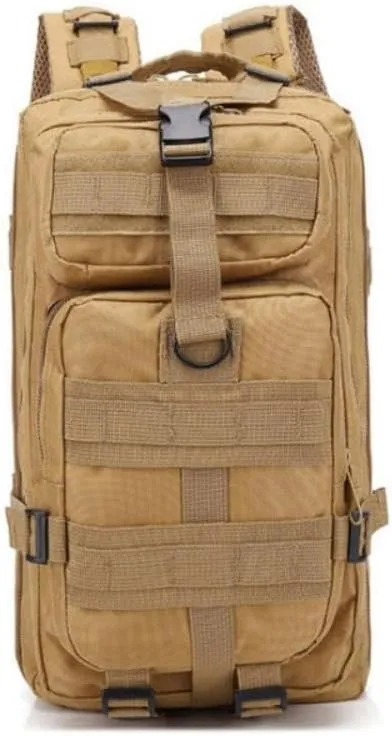 30L Waterproof Hiking Tactical Backpack with MOLLE System – Lightweight & Ergonomic Design for Camping, Trekking, Outdoor Adventures (Tri-Desert Sand)