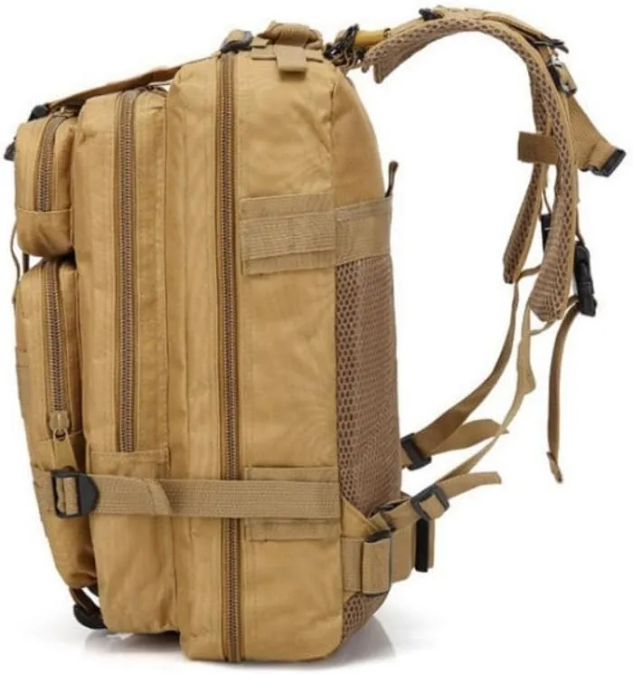 30L Waterproof Hiking Tactical Backpack with MOLLE System – Lightweight & Ergonomic Design for Camping, Trekking, Outdoor Adventures (Tri-Desert Sand)