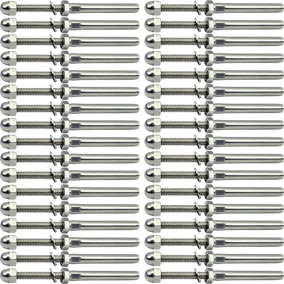 3/16 T316 Stainless Steel Stud Tensioner Cable Railing Hardware 60pcs，for Wood & Metal Posts Cable Railing System Kit