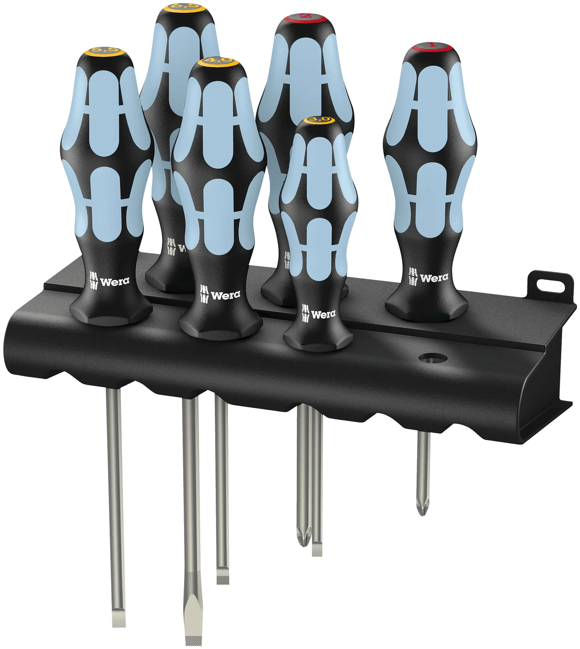 3334/6 Screwdriver set, stainless and rack