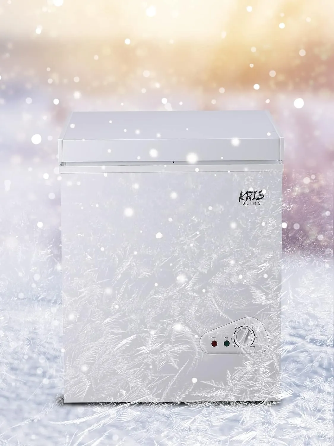 3.5 Cu.Ft Chest Freezer 7 Gears Temperature Control(-18°F to -46°F), Deep Compact Freezer with a Removable Basket, for House, Kitchen, Garage, Basement, Shop, White
