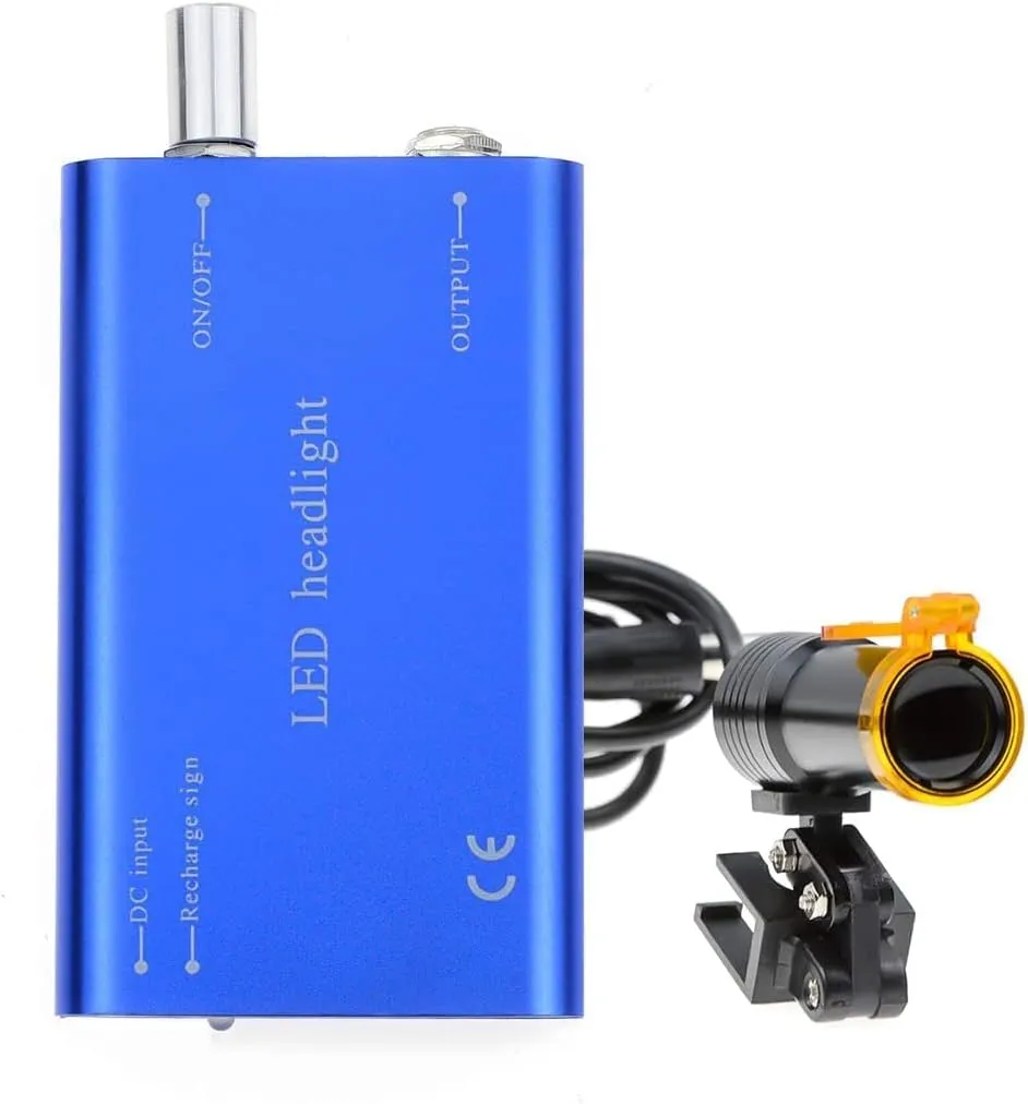 3.5x420 Loupes Medical Loupe Magnifier Magnification Binocular 5W Headlight Headlamp (Blue)