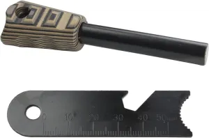 3/8" Thick Bushcraft Fire Steel with G10 Handle Ferro Rod Fire Starter Multi 6-1 Fire Striker Tool and Lanyard Included Ideal for Camp Cooking, Camping, Hiking Emergency Survival