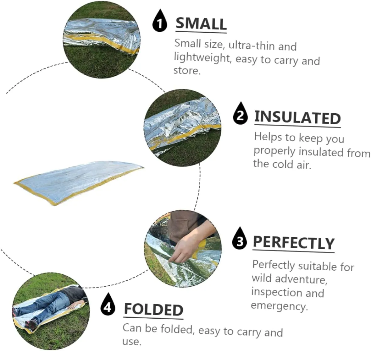 3pcs First Sleeping Bag Sack Sleeping Mats Sleeping Pad Survival Travel Bag Heat Insulation Sleeping