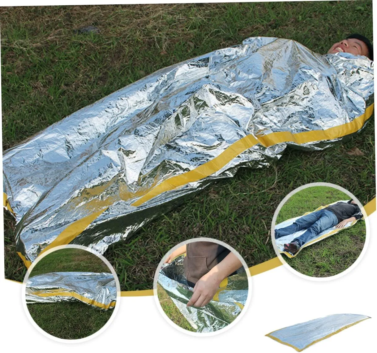 3pcs First Sleeping Bag Sack Sleeping Mats Sleeping Pad Survival Travel Bag Heat Insulation Sleeping