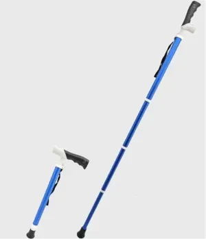 41In Telescopic Blind Cane,The Climber Cane That Can Shrink,Outdoor Hiking Trekking Pole,Height Adjustable Titanium Alloy Folding Cane,Blue