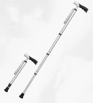 41In Telescopic Blind Cane,The Climber Cane That Can Shrink,Outdoor Hiking Trekking Pole,Height Adjustable Titanium Alloy Folding Cane,Silver