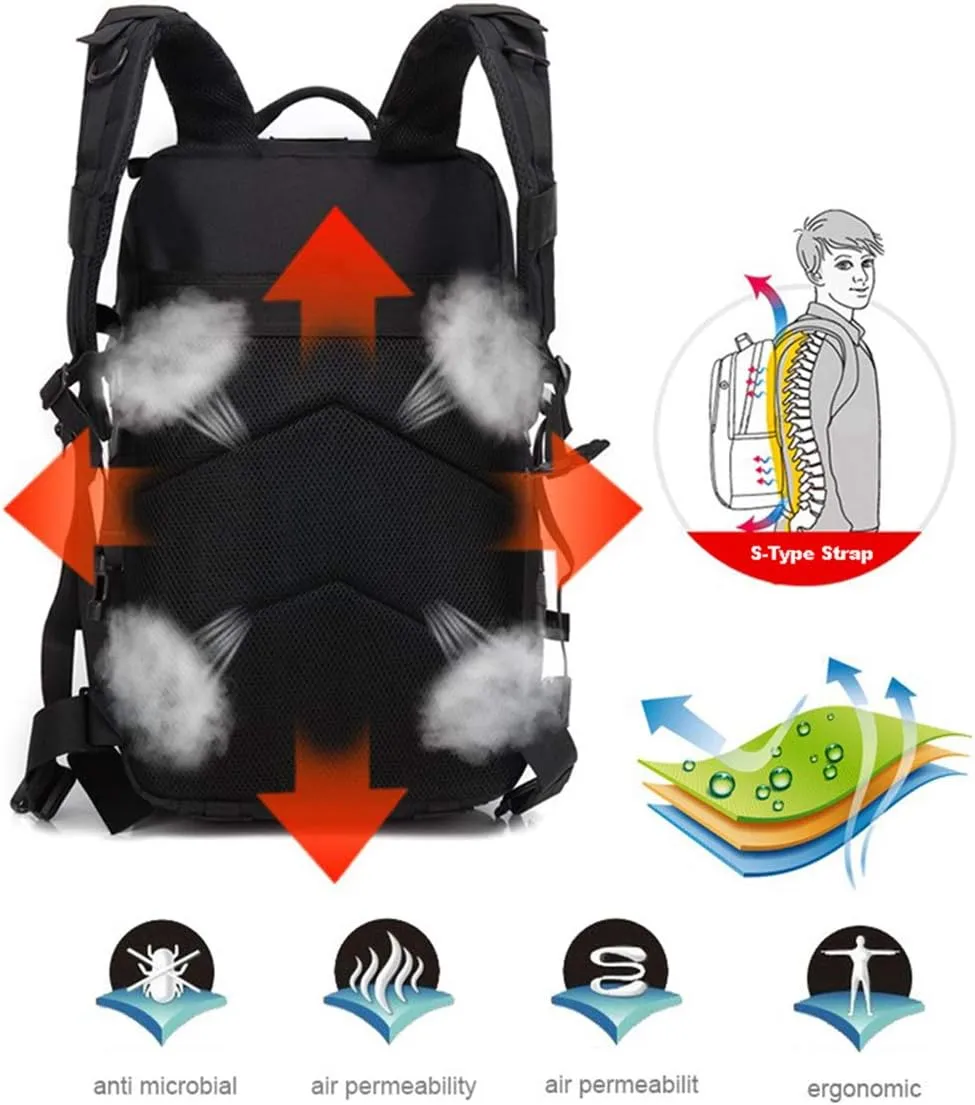 45L Military Backpack Tactica Rucksack Outdoor Assault Pack Hiking Travel Rucksacks
