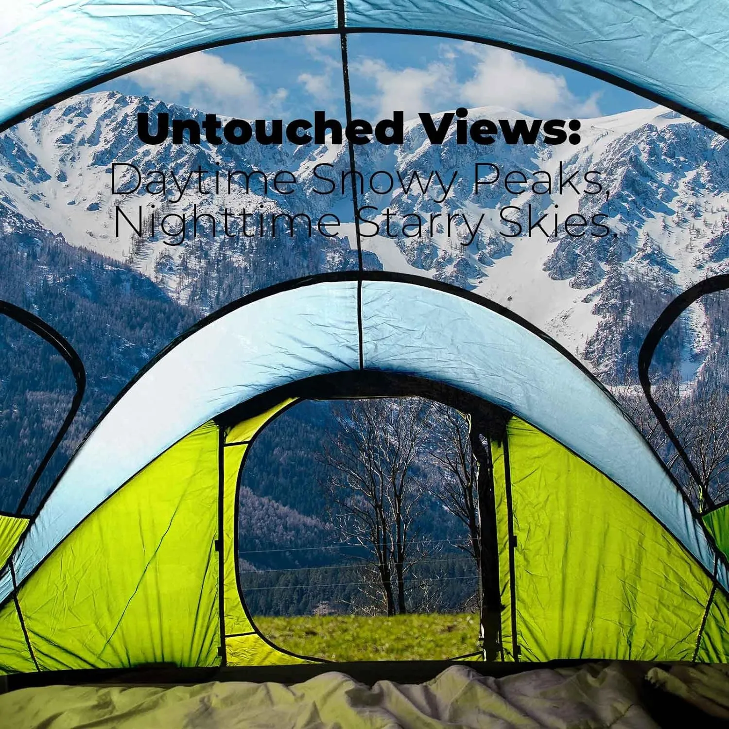 4/6 Person Easy Pop Up Tent, Waterproof, Automatic Setup,2 Doors-Instant Family Tents for Camping, Hiking & Traveling