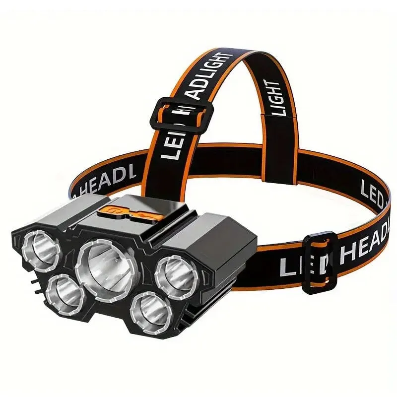 5 LED Headlamp High Lumens Super Bright Outdoor Headlight