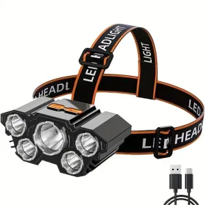 5 LED Headlamp High Lumens Super Bright Outdoor Headlight