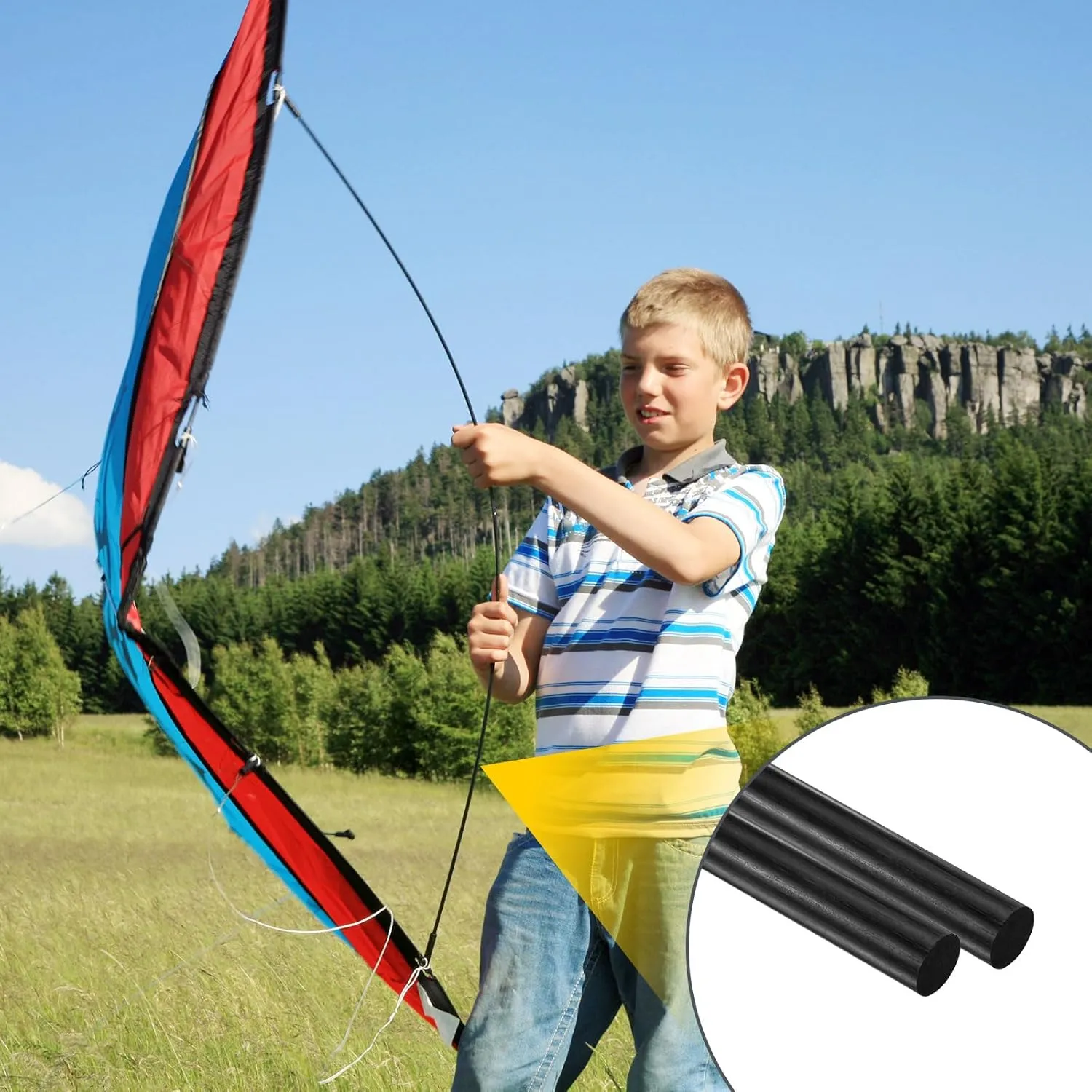 5-Pack Carbon Fiber Rods, 300mm Length 7mm Dia Carbon Fiber Solid Matte Pole for RC Airplane/DIY Craft/Scale Model Kite Wing Tube [11.81 x 0.27IN]