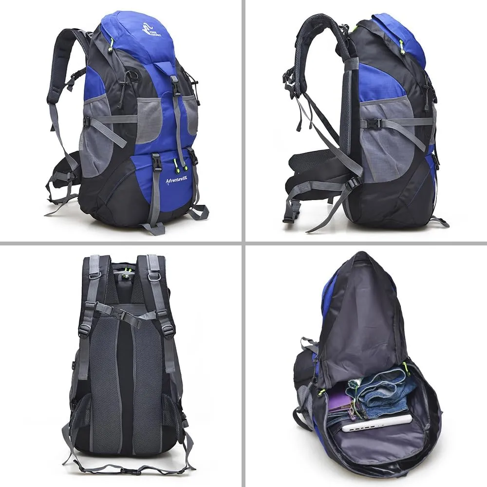50L Hiking Backpack, Waterproof Camping Backpack Bag Daypack for Backpacking Traveling Trekking Climbing, Blue
