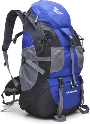 50L Hiking Backpack, Waterproof Camping Backpack Bag Daypack for Backpacking Traveling Trekking Climbing, Blue