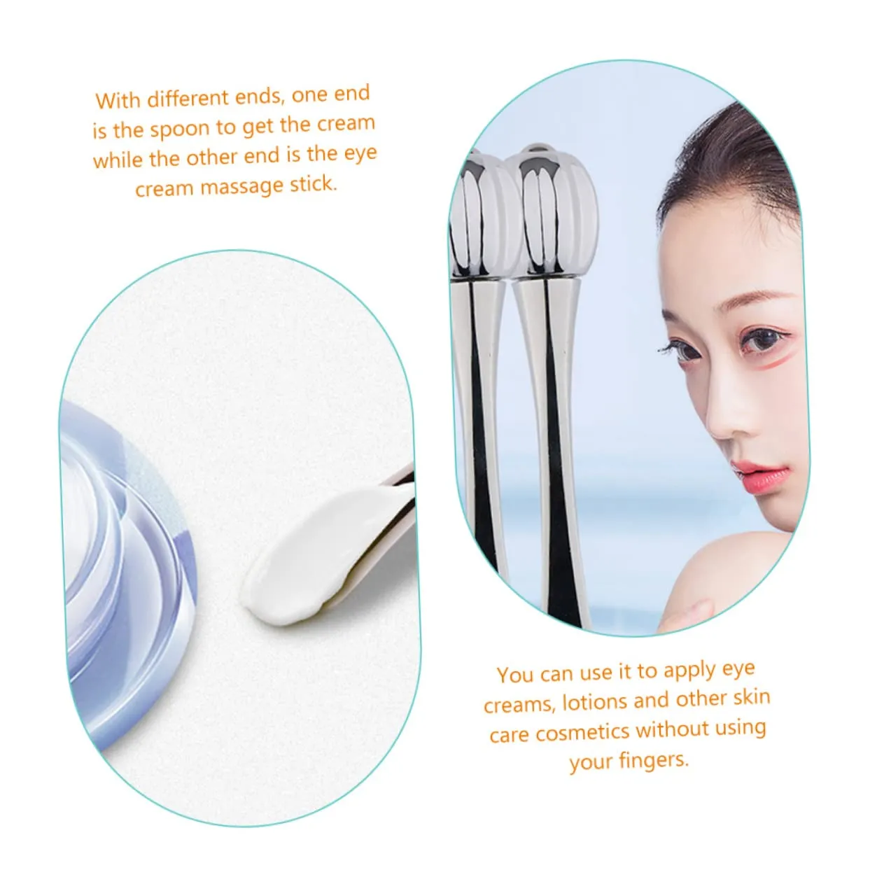 5pcs Eye Massage Stick Eye Cream Roller Applicator Tool for Skincare Compact Lightweight Design Dual Ends for Cream Application for Puffiness Relief and Circulation
