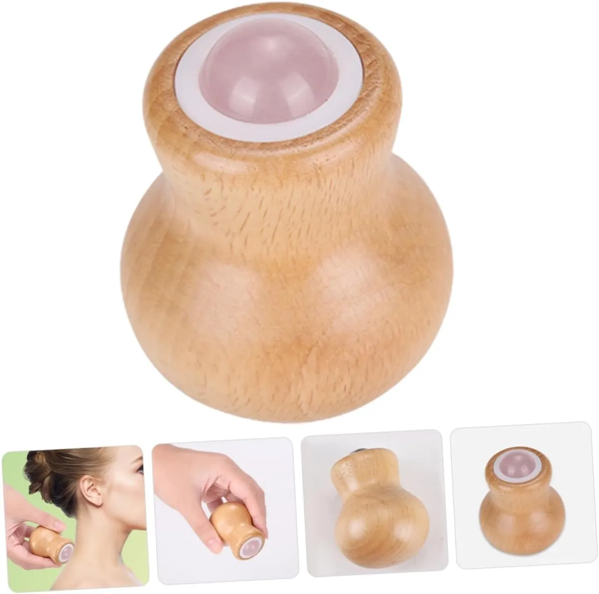 5pcs Jade Face Roller Massage Tool Handle for Eye and Facial Relaxation Compact and Lightweight Design for Home Travel Use