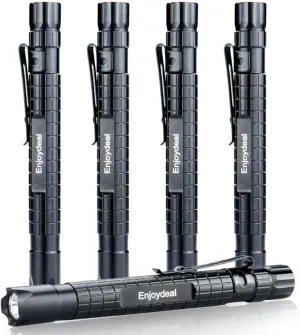 5PCS LED Pen Light Flashlight Ultra Slim 1000LM Penlight Waterproof Pocket Flashlight for Indoor Outdoor Inspection Work Repair and Emergency 5.5inch