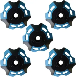 5Pcs Trekking Pole Replacement Tips Walking Tips Ski Poles Basket Snowflake Basket Mud Powder Baskets Feet Replacement for Hiking Climbing Camping(Blue)