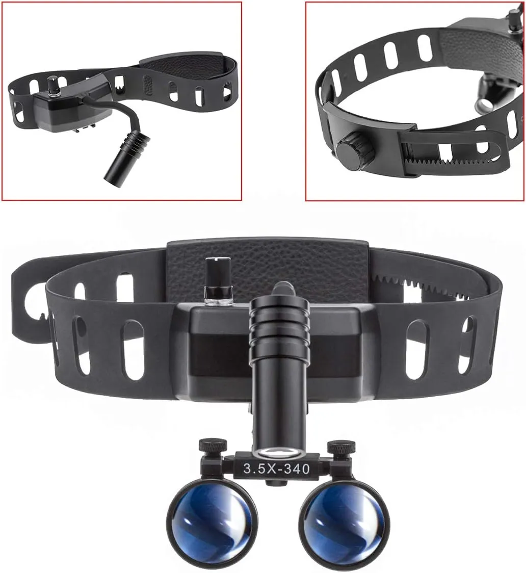 5W LED Headlight Headband with Concentration 2.5X/3.5X Binocular Magnifier for Inspection Equipment (3.5X)