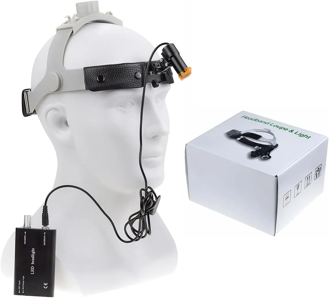 5W Light Spot Leather Headlamp LED Headband Light Lamp for Binocular Loupes