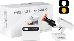 5W Ultralight LED Headlight Clip Magnetic Square Light Adjustable Headlamp with 2 Batteries for Dental Binocular Loupe Glasses