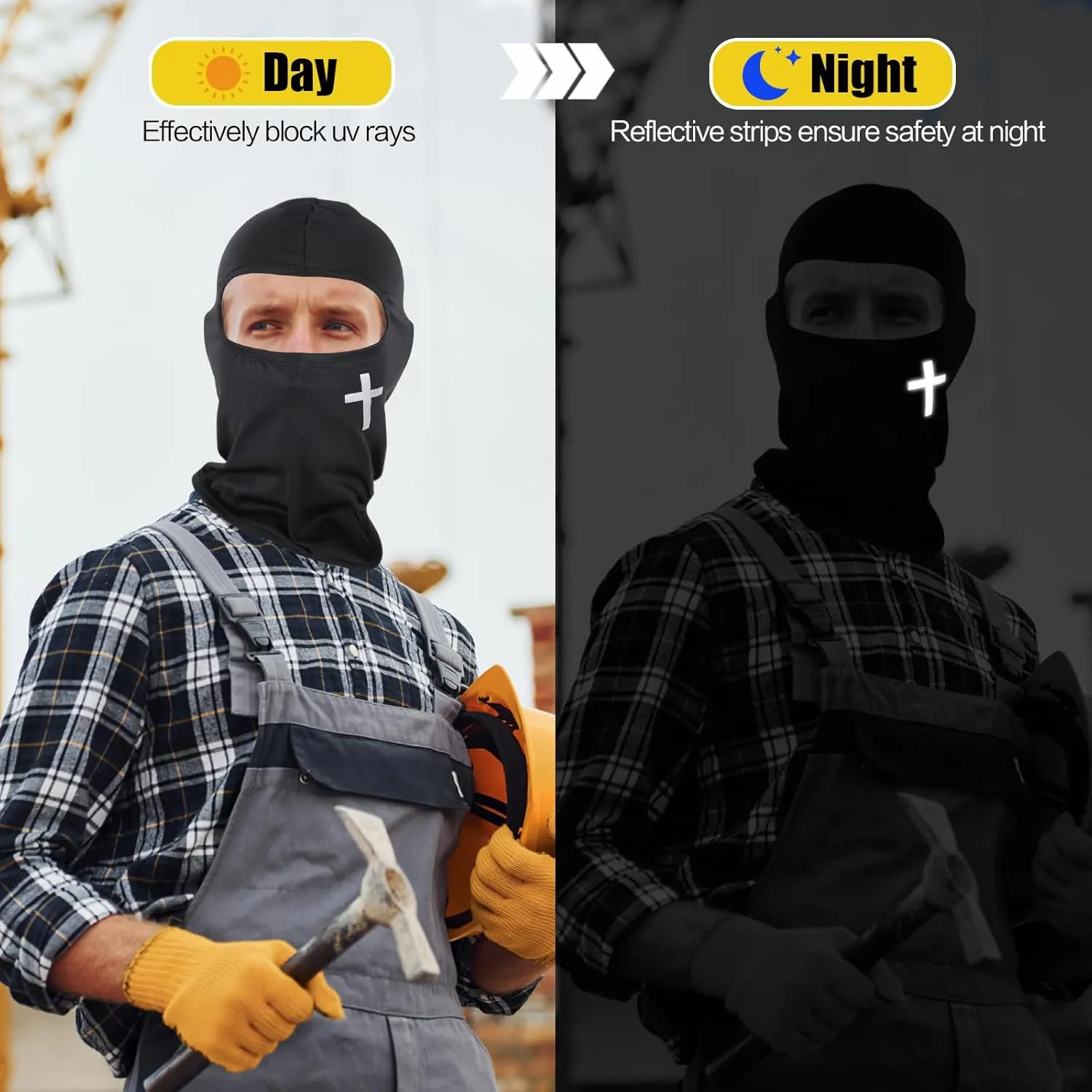 6 PCS Ski Mask Christian Full Face Mask Cross Balaclava Winter Face Cover UV Protection Balaclava Men Women Outdoor Sports
