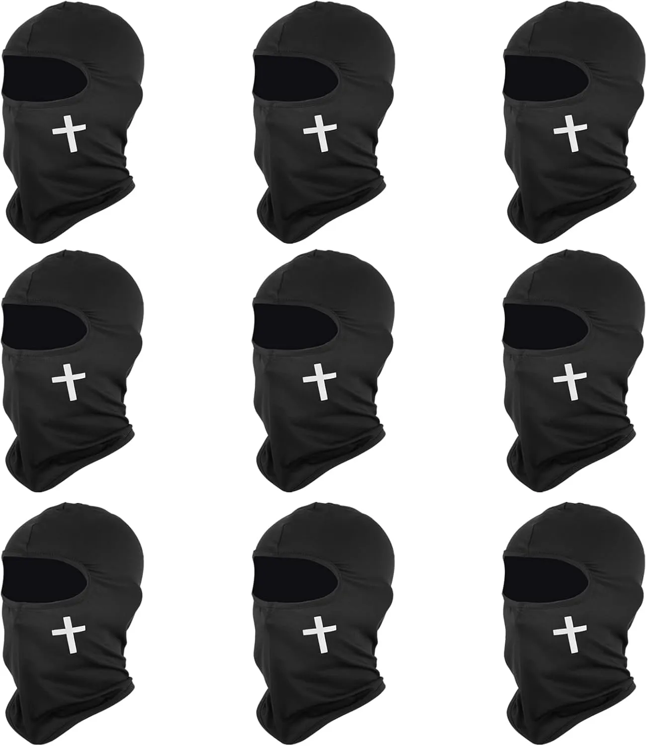 6 PCS Ski Mask Christian Full Face Mask Cross Balaclava Winter Face Cover UV Protection Balaclava Men Women Outdoor Sports