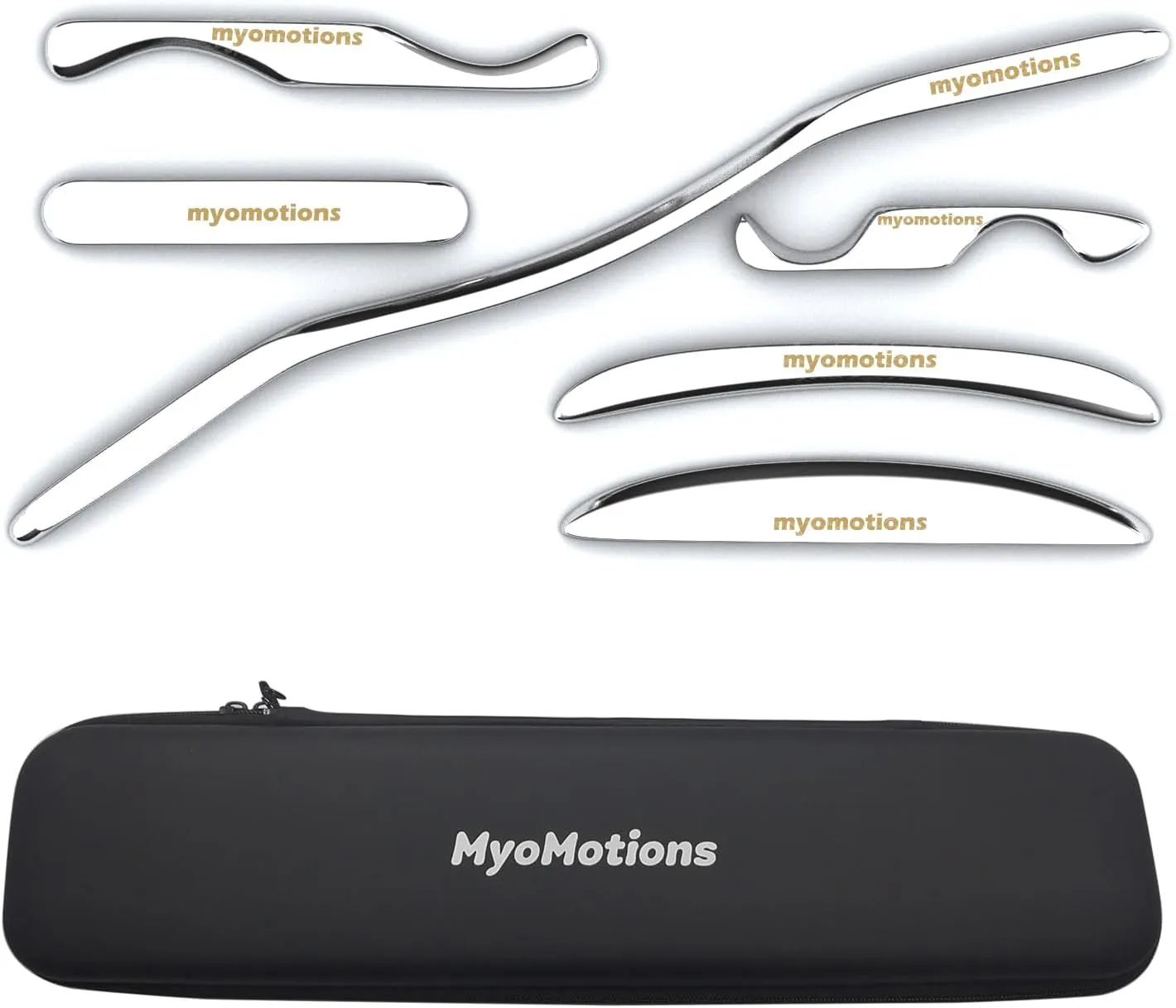 6-Piece Stainless Steel Iastm Set - Muscle Scraper Massage Tool for Deep Tissue by myofascial Release Tool Comes with a Storage Bag