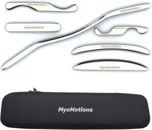6-Piece Stainless Steel Iastm Set - Muscle Scraper Massage Tool for Deep Tissue by myofascial Release Tool Comes with a Storage Bag