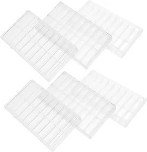 6pcs Clear Plastic Storage Box Compartments for Watch Parts and Small Items Organizer Multi-Functional Tool Box for Crafts Jewelry Beads and Fasteners