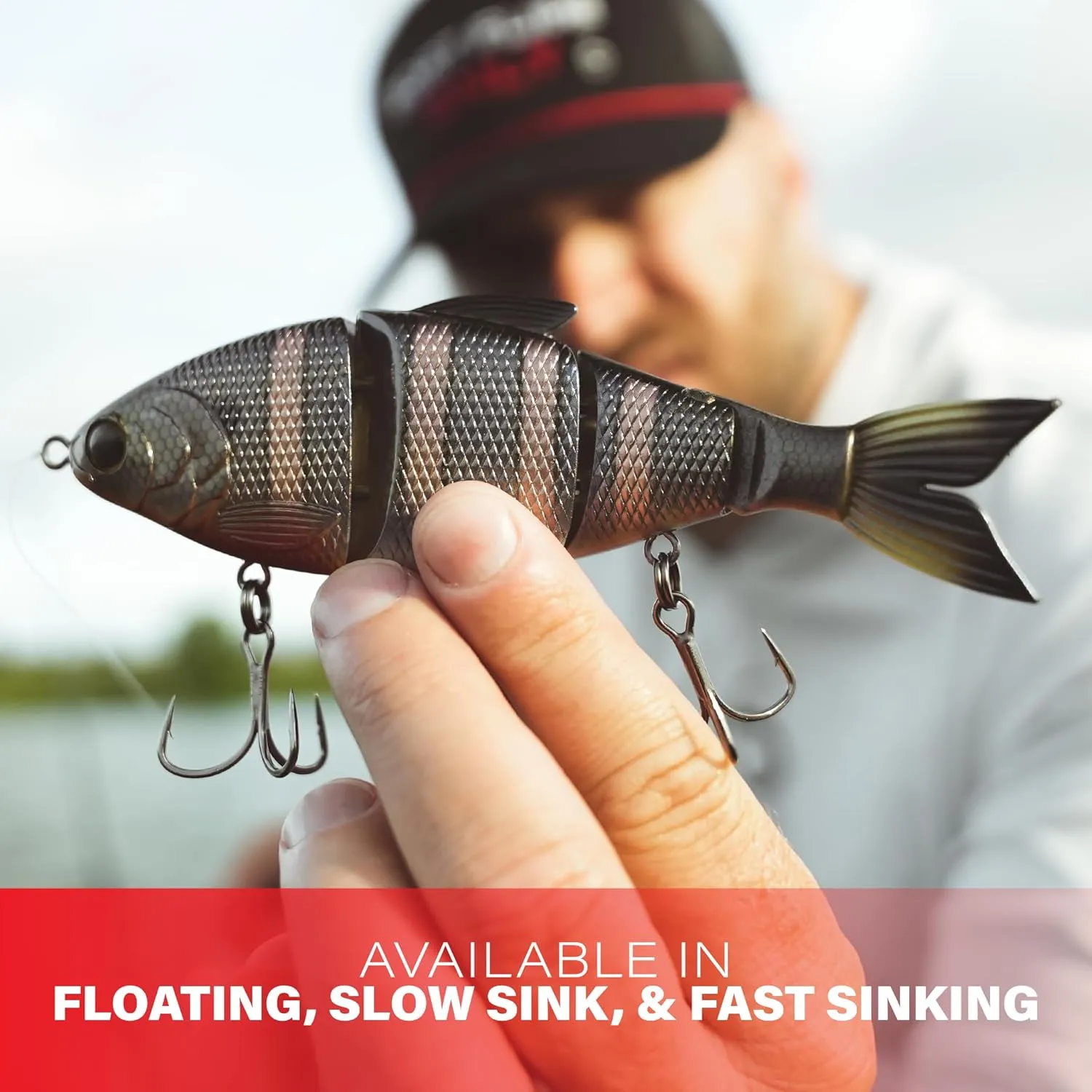 6TH SENSE Trace 6" Multi-Jointed Swimbait - 4-Piece Life-Like Action - Premium 3D Eyes and Scales - Sharp Black Nickel Hooks - Bass Fishing Lure