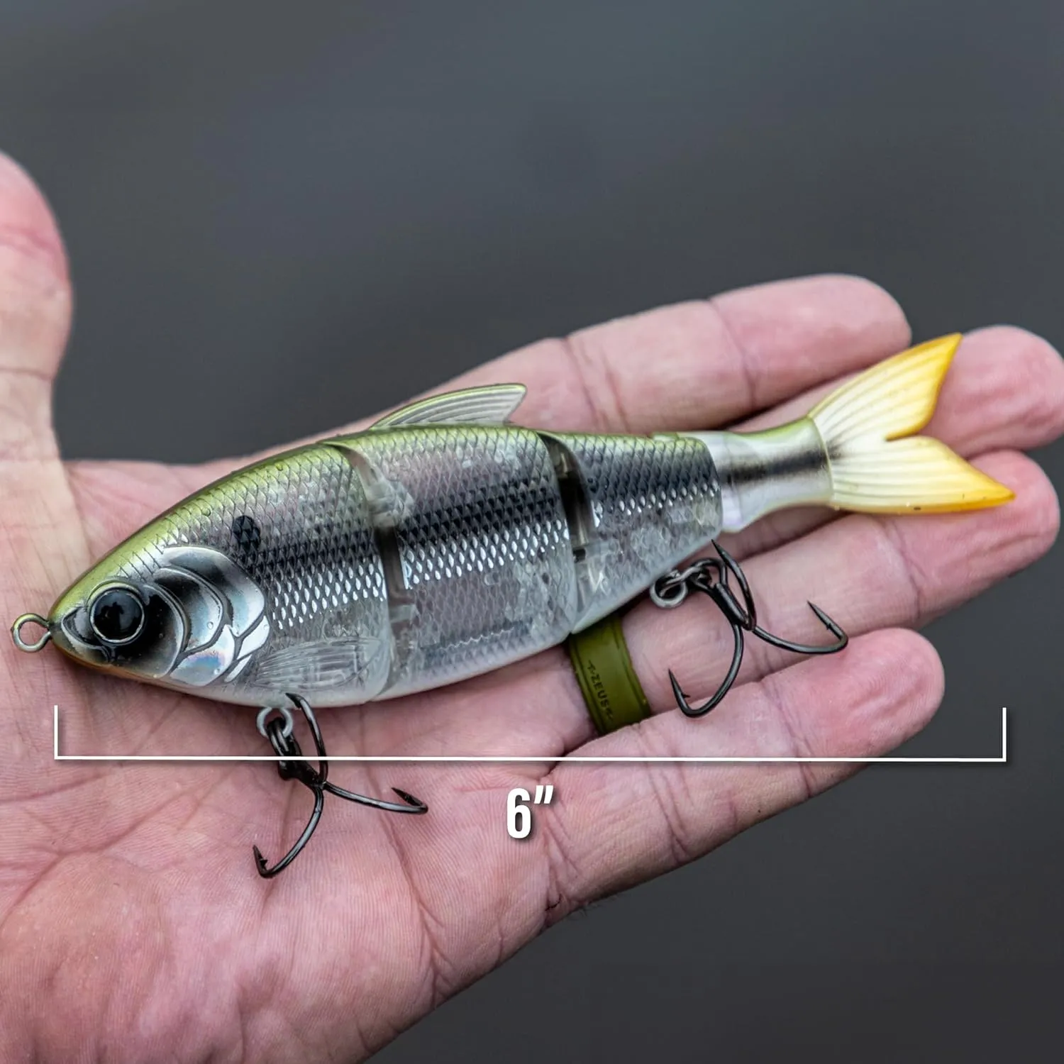 6TH SENSE Trace 6" Multi-Jointed Swimbait - 4-Piece Life-Like Action - Premium 3D Eyes and Scales - Sharp Black Nickel Hooks - Bass Fishing Lure