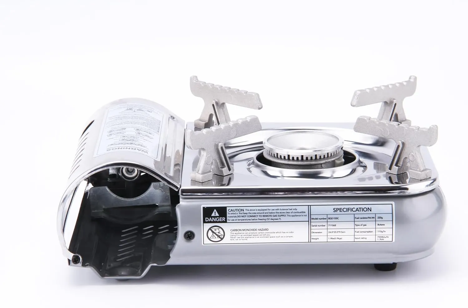 7,000 BTU Mini Stainless Steel Butane Gas Portable Camping Stove