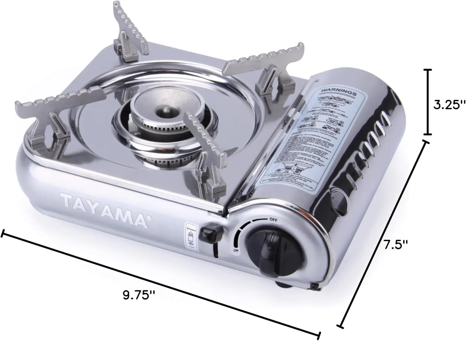 7,000 BTU Mini Stainless Steel Butane Gas Portable Camping Stove
