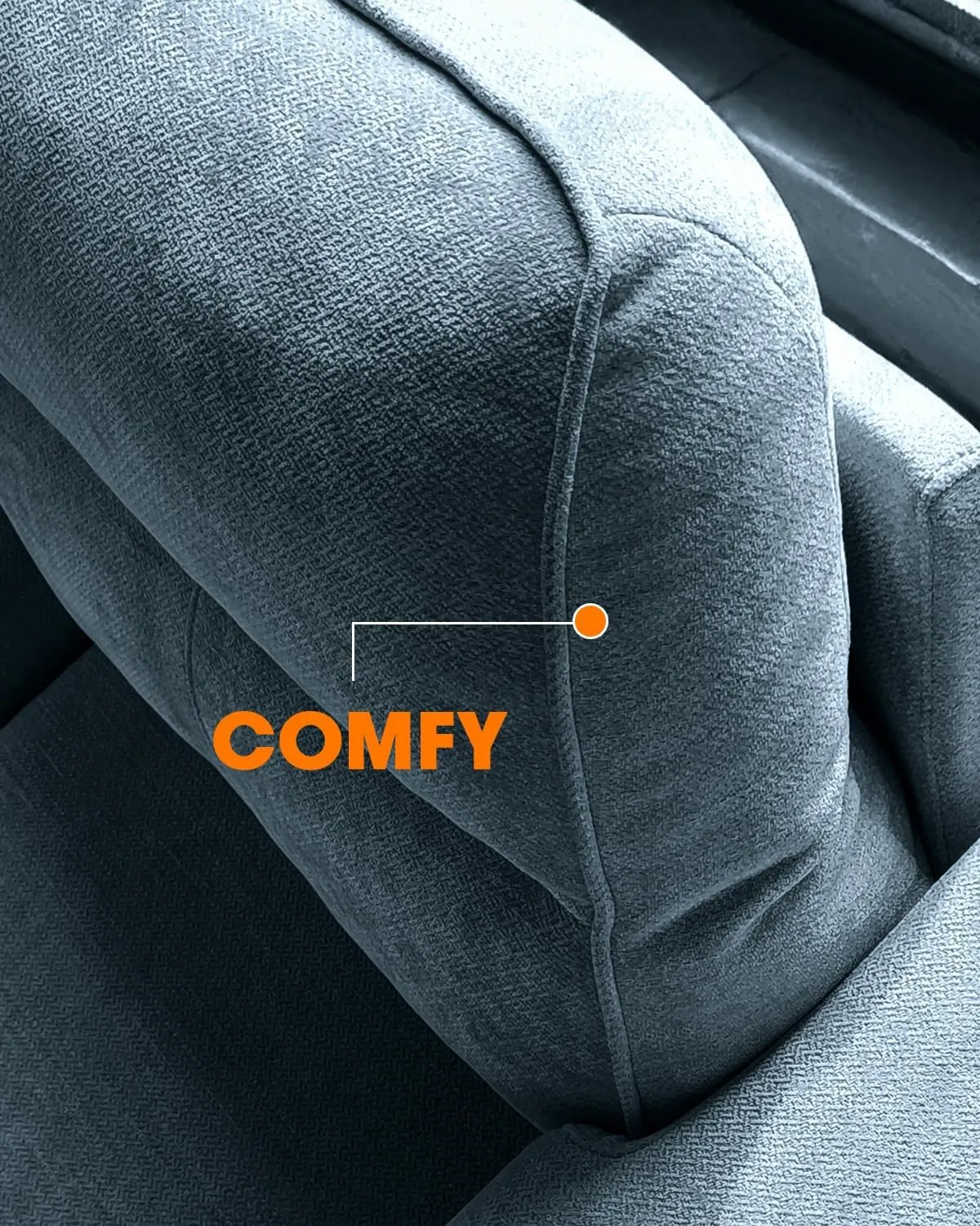 71.25" Modern Sofa Couch for Living Room, Deep Seat Sleeper Sofas with 8”Cushion, Comfy 2-Seater Chenille Loveseat with Convertible Armrest, Removable Sofa Cover, High Leg(Blue)