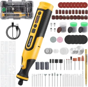 7.2V Cordless Rotary Tool Kit, 28000RPM 5-Speed Rotary Tool with 170 Accessories & Rechargeable Battery & LED Lights for DIY Crafts Sanding Polishing Engraving