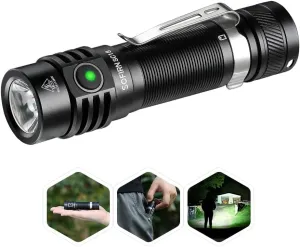 77outdoor EDC Small Rechargeable Flashlight, Sofirn SC18 1800 High Lumen Flashlight, Super Bright Pocket Light with Powerful SST-40 LED, Type C Charging Port for Camping, Emergency, Dog Walking